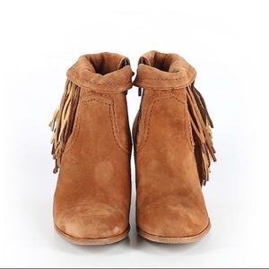 Sam Edelman Shoes - Sam Edelman tan brown fringe ankle bootie Louie Sam Edelman Shoes - Sam Edelman tan brown fringe ankle bootie Louie